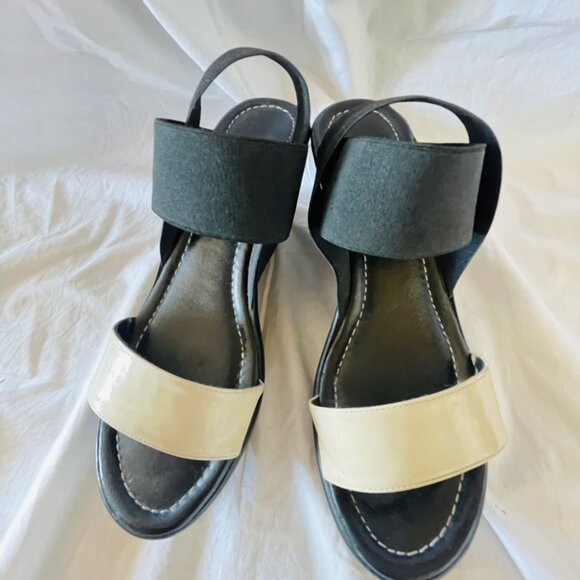 Rita C Vera Pelle Italian Two Toned Wedge Sandal Size 6 (Eur 37) - Picture 4 of 10